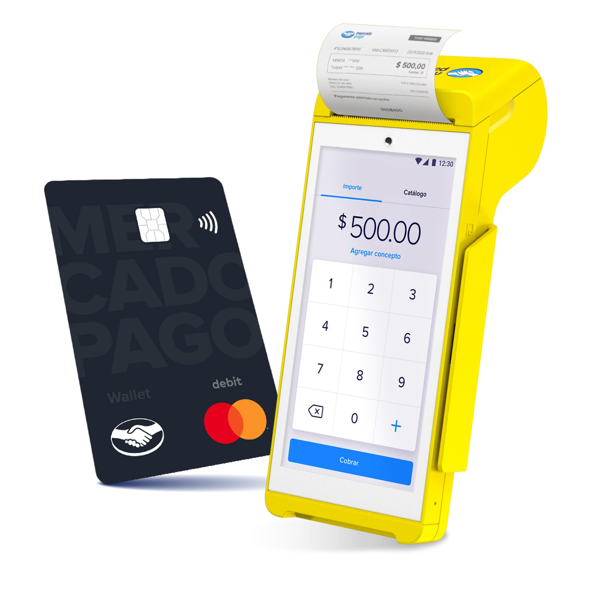 Terminal Smart Point 2 junto a una tarjeta de MercadoPago